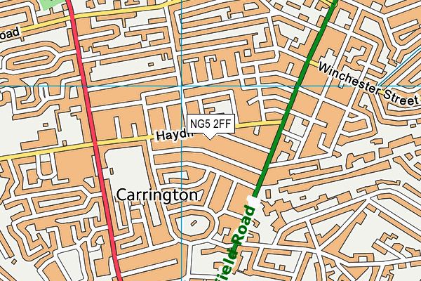 NG5 2FF map - OS VectorMap District (Ordnance Survey)