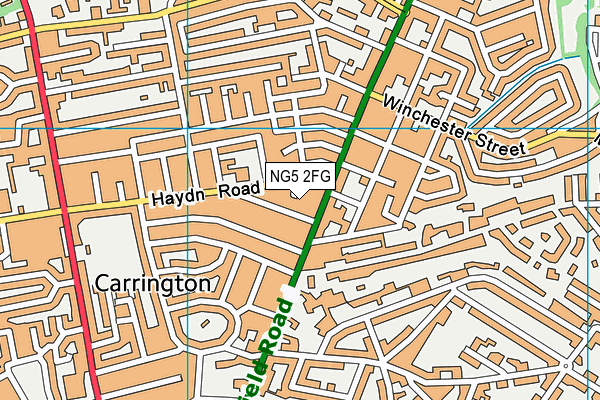 NG5 2FG map - OS VectorMap District (Ordnance Survey)