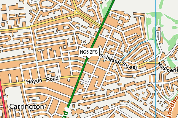 NG5 2FS map - OS VectorMap District (Ordnance Survey)