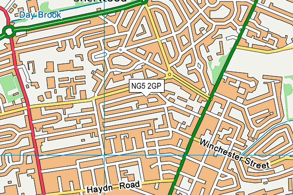 NG5 2GP map - OS VectorMap District (Ordnance Survey)