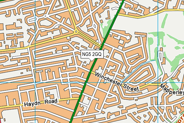 NG5 2GQ map - OS VectorMap District (Ordnance Survey)