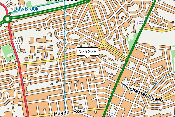 NG5 2GR map - OS VectorMap District (Ordnance Survey)