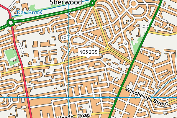 NG5 2GS map - OS VectorMap District (Ordnance Survey)