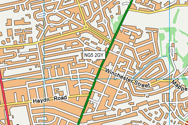 NG5 2GY map - OS VectorMap District (Ordnance Survey)
