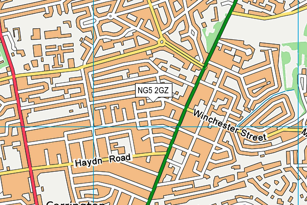 NG5 2GZ map - OS VectorMap District (Ordnance Survey)