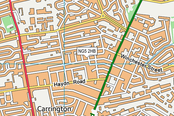 NG5 2HB map - OS VectorMap District (Ordnance Survey)
