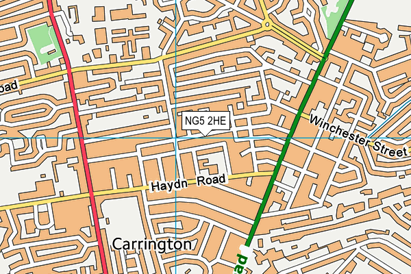 NG5 2HE map - OS VectorMap District (Ordnance Survey)