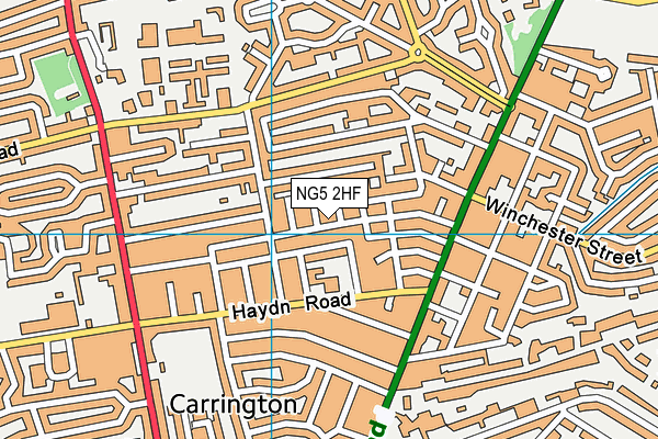 NG5 2HF map - OS VectorMap District (Ordnance Survey)