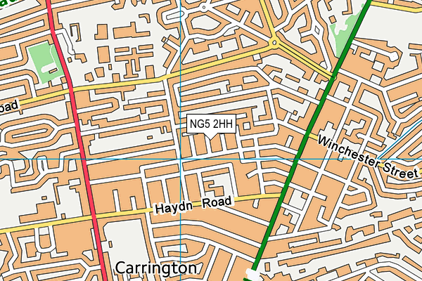 NG5 2HH map - OS VectorMap District (Ordnance Survey)