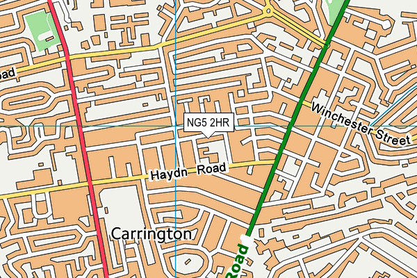 NG5 2HR map - OS VectorMap District (Ordnance Survey)