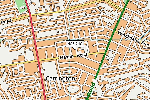 NG5 2HS map - OS VectorMap District (Ordnance Survey)