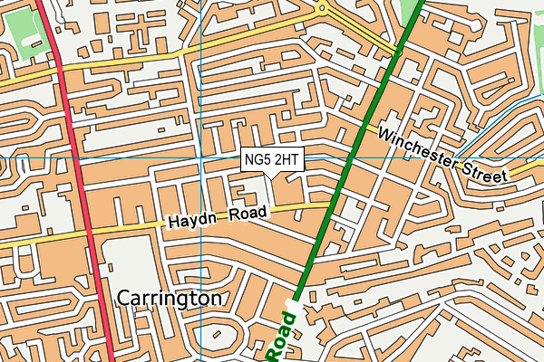 NG5 2HT map - OS VectorMap District (Ordnance Survey)