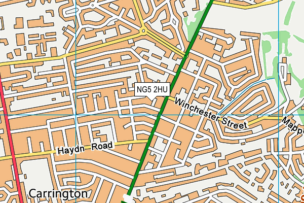 NG5 2HU map - OS VectorMap District (Ordnance Survey)