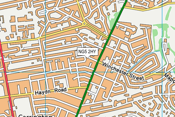 NG5 2HY map - OS VectorMap District (Ordnance Survey)