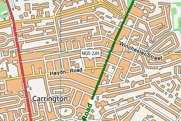NG5 2JH map - OS VectorMap District (Ordnance Survey)