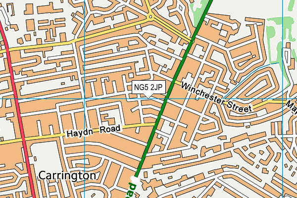 NG5 2JP map - OS VectorMap District (Ordnance Survey)