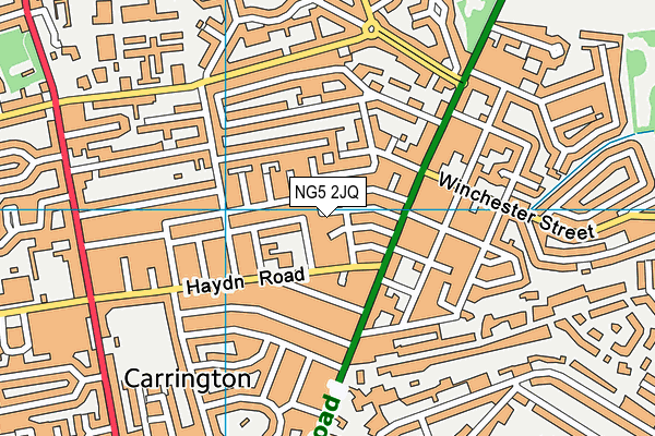 NG5 2JQ map - OS VectorMap District (Ordnance Survey)
