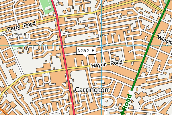 NG5 2LF map - OS VectorMap District (Ordnance Survey)