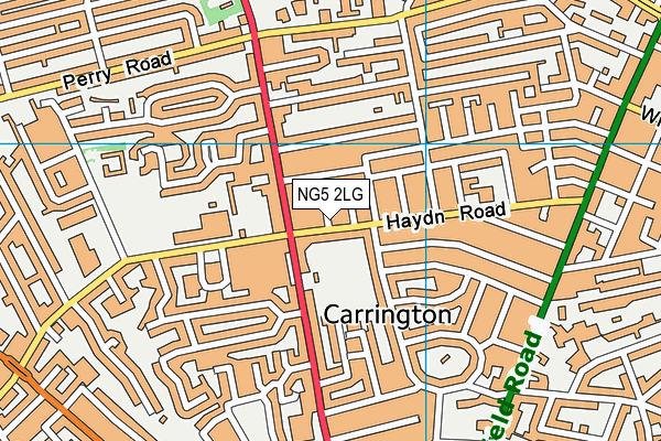 NG5 2LG map - OS VectorMap District (Ordnance Survey)