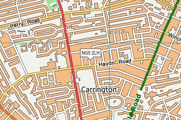 NG5 2LH map - OS VectorMap District (Ordnance Survey)