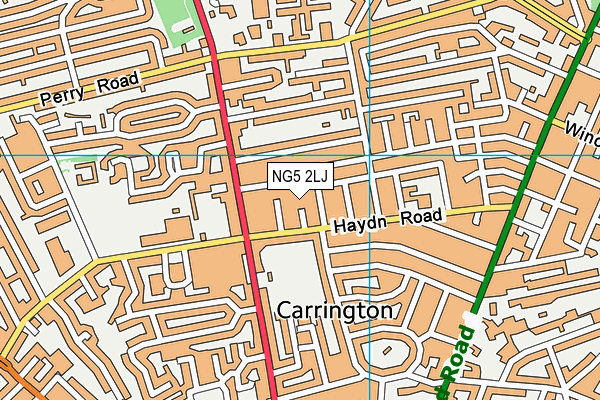 NG5 2LJ map - OS VectorMap District (Ordnance Survey)