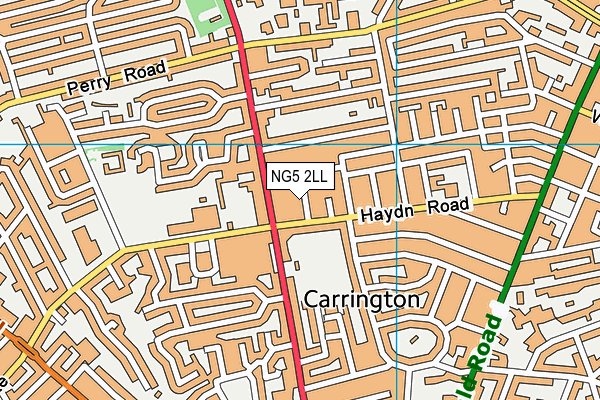 NG5 2LL map - OS VectorMap District (Ordnance Survey)