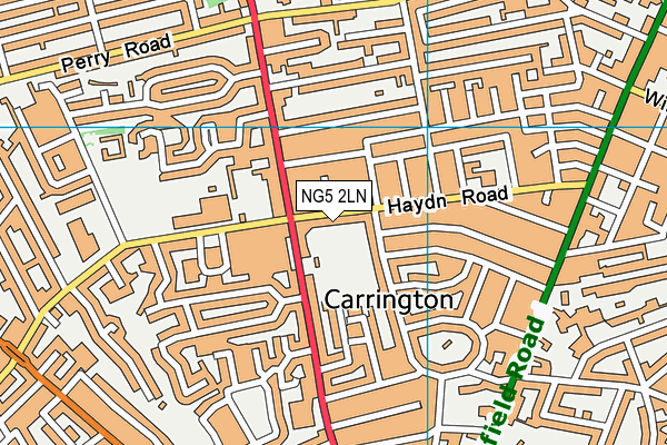 NG5 2LN map - OS VectorMap District (Ordnance Survey)