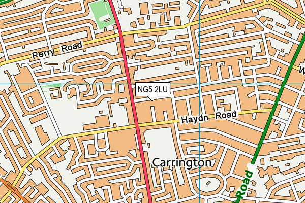 NG5 2LU map - OS VectorMap District (Ordnance Survey)