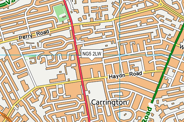 NG5 2LW map - OS VectorMap District (Ordnance Survey)