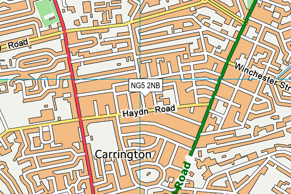 NG5 2NB map - OS VectorMap District (Ordnance Survey)