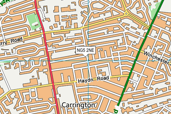 NG5 2NE map - OS VectorMap District (Ordnance Survey)