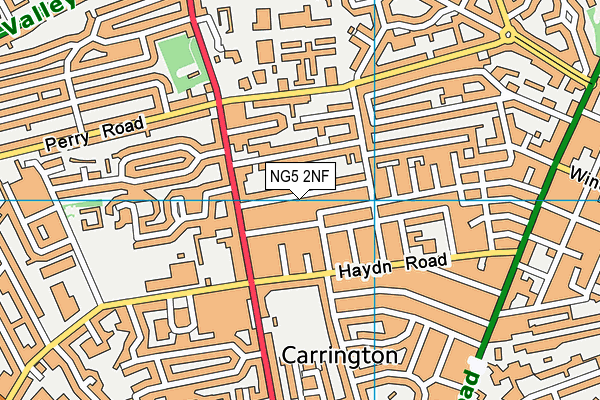 NG5 2NF map - OS VectorMap District (Ordnance Survey)