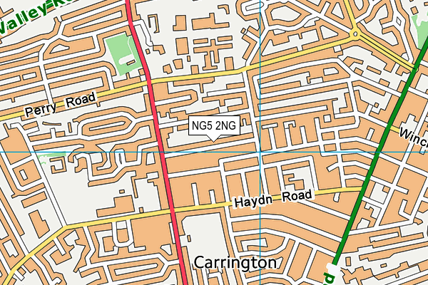 NG5 2NG map - OS VectorMap District (Ordnance Survey)