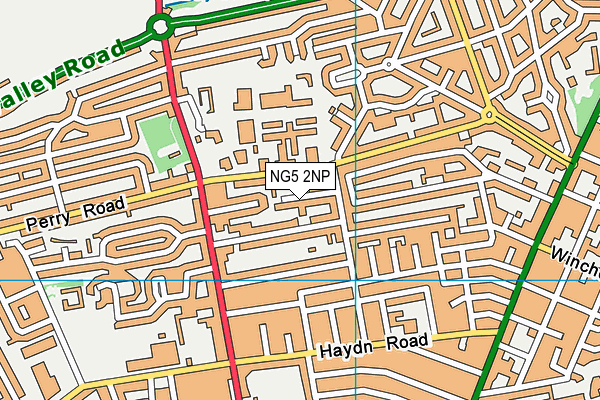 NG5 2NP map - OS VectorMap District (Ordnance Survey)