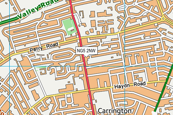 NG5 2NW map - OS VectorMap District (Ordnance Survey)