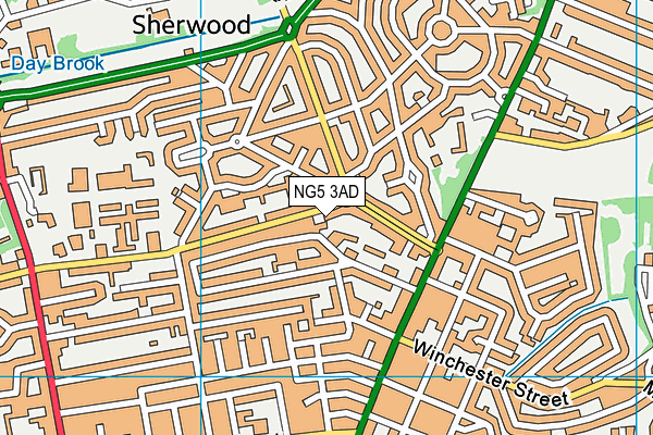 NG5 3AD map - OS VectorMap District (Ordnance Survey)