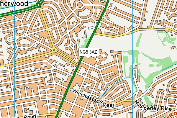 NG5 3AZ map - OS VectorMap District (Ordnance Survey)