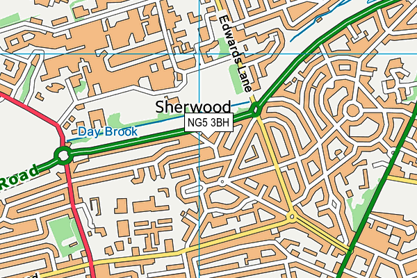 NG5 3BH map - OS VectorMap District (Ordnance Survey)