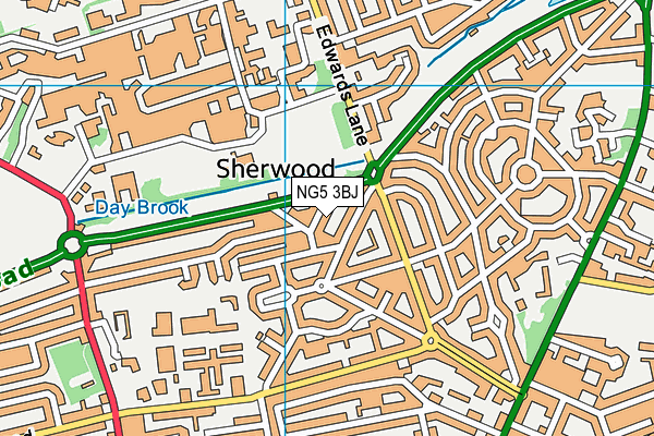 NG5 3BJ map - OS VectorMap District (Ordnance Survey)