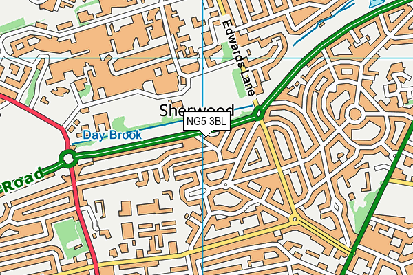 NG5 3BL map - OS VectorMap District (Ordnance Survey)