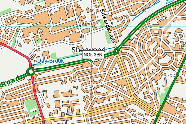 NG5 3BN map - OS VectorMap District (Ordnance Survey)