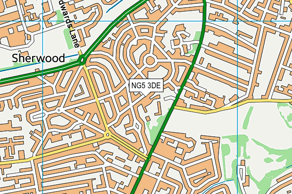 NG5 3DE map - OS VectorMap District (Ordnance Survey)