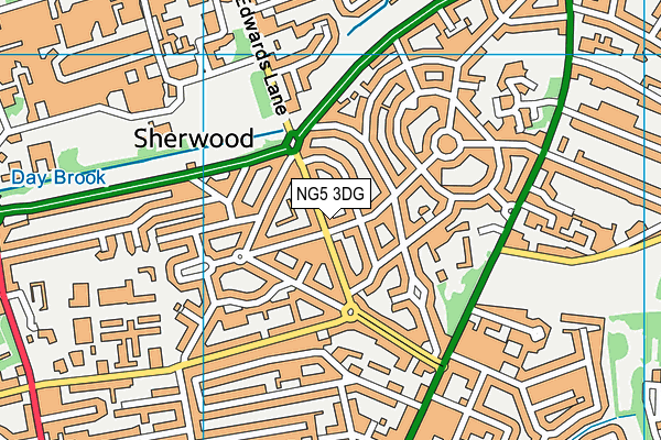 NG5 3DG map - OS VectorMap District (Ordnance Survey)