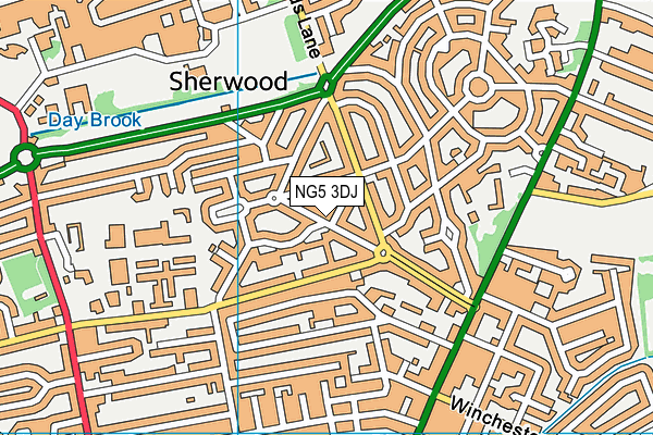 NG5 3DJ map - OS VectorMap District (Ordnance Survey)