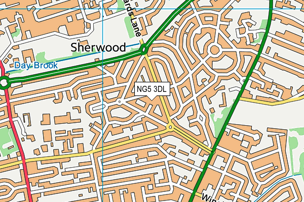 NG5 3DL map - OS VectorMap District (Ordnance Survey)