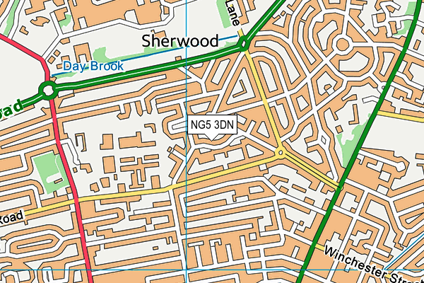 NG5 3DN map - OS VectorMap District (Ordnance Survey)