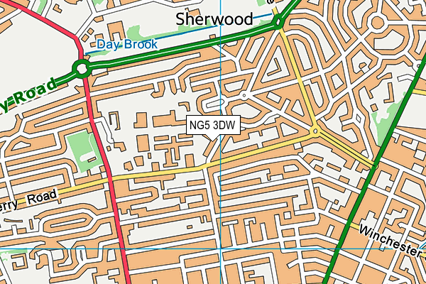 NG5 3DW map - OS VectorMap District (Ordnance Survey)