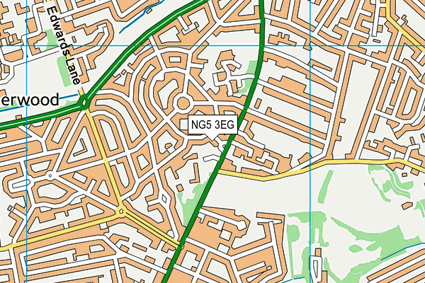 NG5 3EG map - OS VectorMap District (Ordnance Survey)