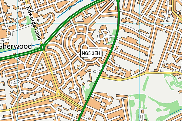 NG5 3EH map - OS VectorMap District (Ordnance Survey)