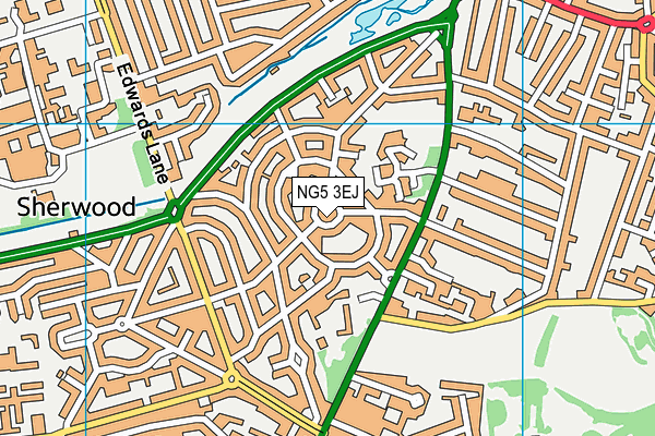 NG5 3EJ map - OS VectorMap District (Ordnance Survey)